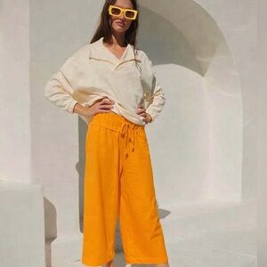 NWOT Free People’s FP Beach Tangerine Throw-N-Go Cropped Pants
